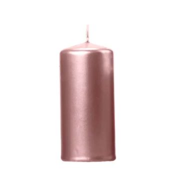 Metallic Rose Gold Candles 6x - 12 x 6 cm