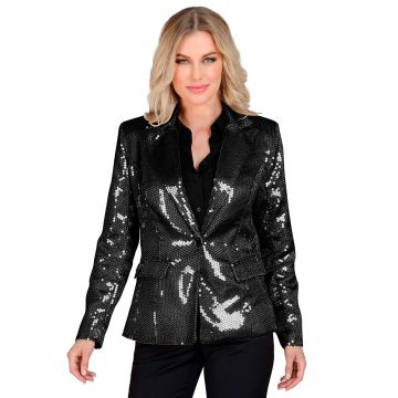 Ladies' sequin jacket in black