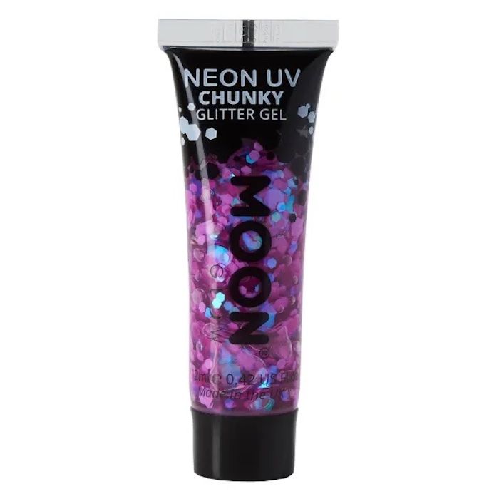 Neon UV Chunky Glitter Gel Purple 12 ml Moon Creations