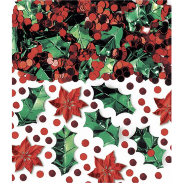 Christmas confetti in red and green