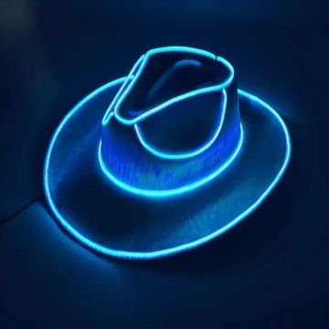 Fun cowboy rave hat with Blue LED