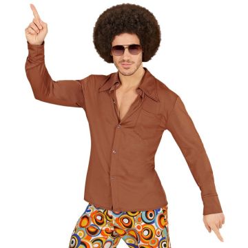 70s Brown Long Sleeve Shirt