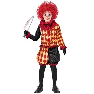 Harlequin Horror Clown Costume for Boys