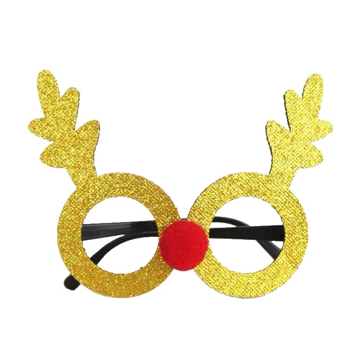Christmas Glasses with Gold Reindeer