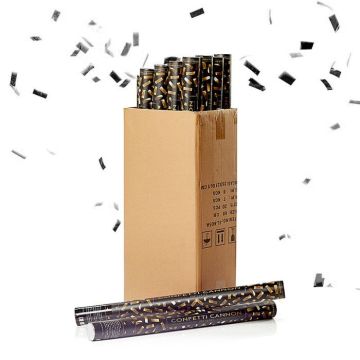 Silver confetti tubes 60 cm PartyVikings 50x - Metallic Rectangular