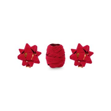 Wrapping set velvet ribbon for gifts red 3x mix