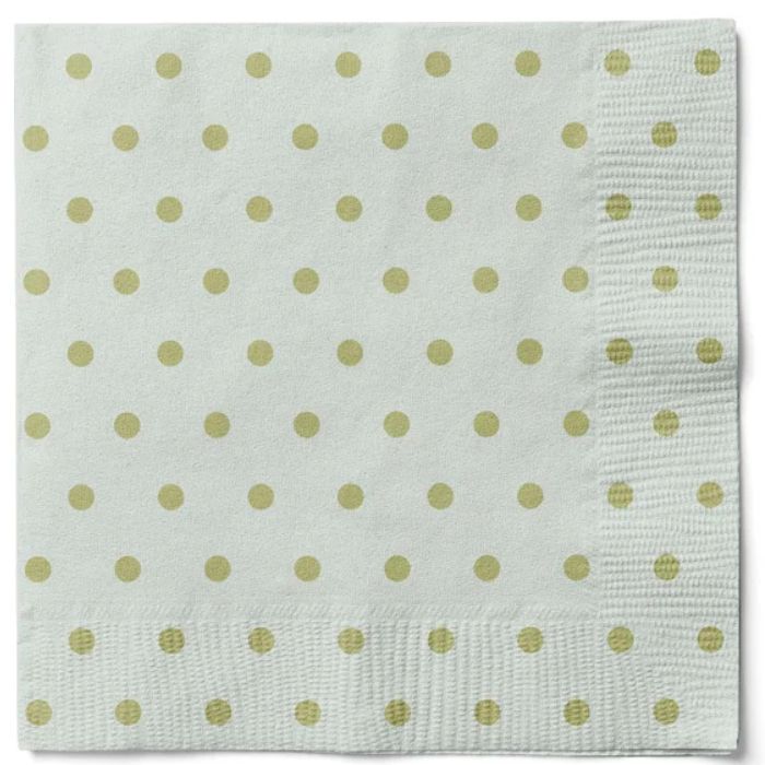 Green napkins with dots 20x Det Gamle Apotek - 33x33 cm