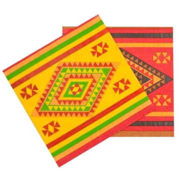 Multicoloured Mexican napkins 20x - 33x33 cm