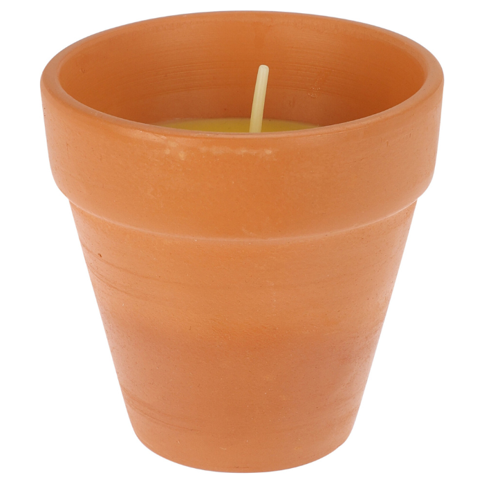 Citronella candle in terracotta pot 9x9 cm