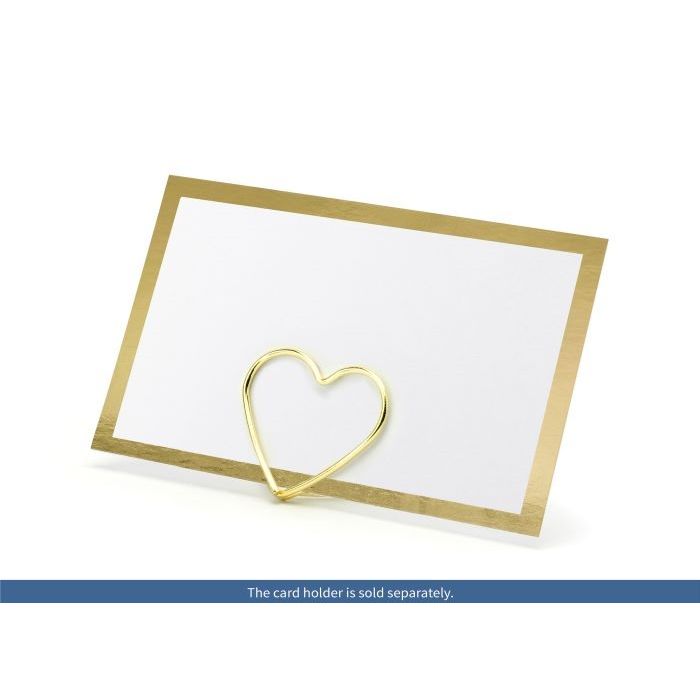 White place card with thick gold edge 10x - 9.5x5.5 cm
