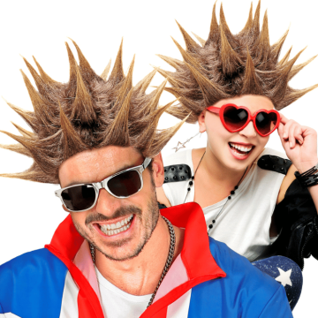 Brown punk wig
