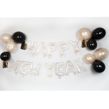 Happy New Year garland gold and black - 5m