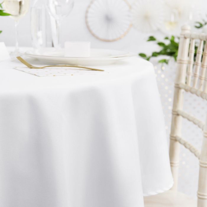 Round fabric tablecloth white 230 cm