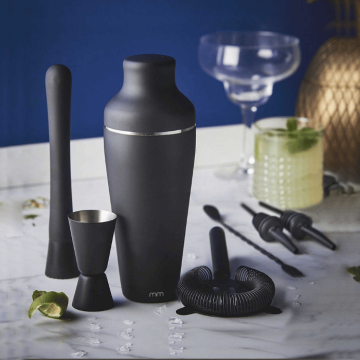 Matte black cocktail set - 7 pieces