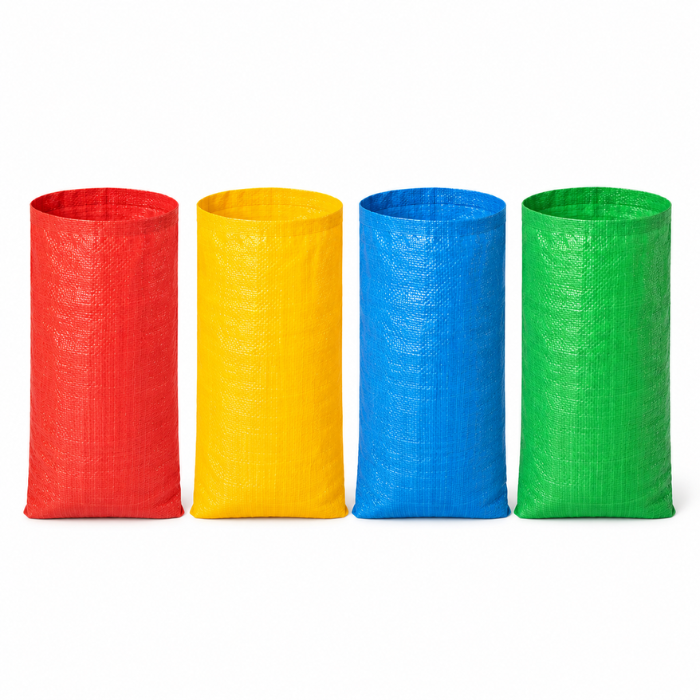 Sack racing bags 4x in assorted colours - 60x104 cm