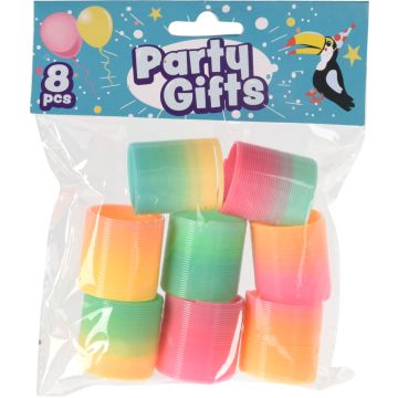 Mini Springs in Rainbow Colours as Party Favour, 8 pcs