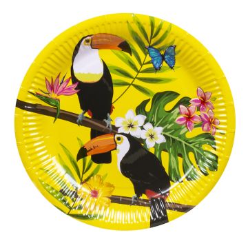 Tropical toucan plates 10x - 23 cm