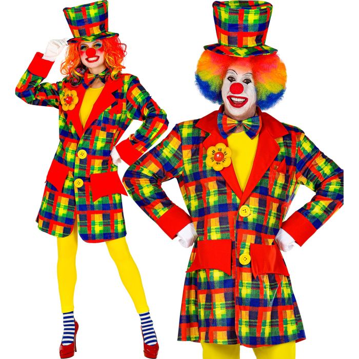 Checked clown coat for adults
