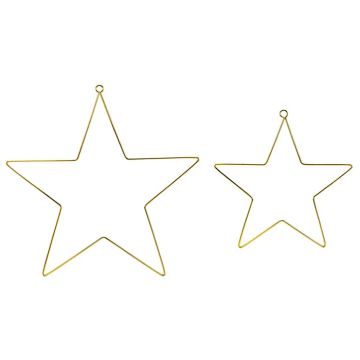 Gold Christmas Stars 2x - Metal