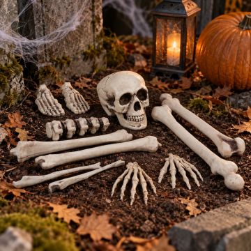 Halloween skull and bones skeleton 12 parts - 25 cm