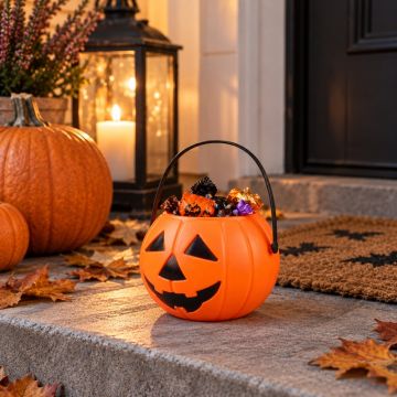 Pumpkin Bucket Halloween Treat Bucket 2 Litres - 14x16 cm