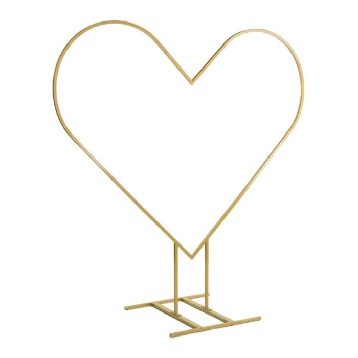 Heart-shaped backdrop stand 2 m gold