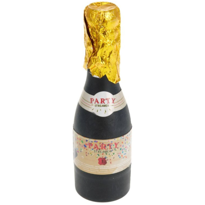 Champagne bottle confetti streamer 20 cm