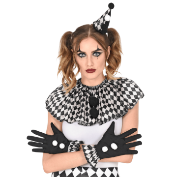 Black/white harlequin costume - 3 parts