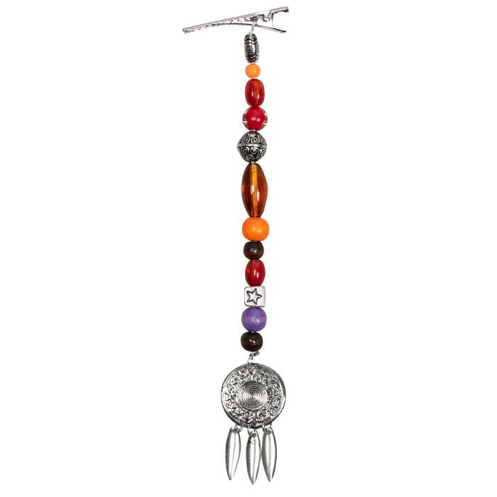 Pirate hair decoration with beads and clip