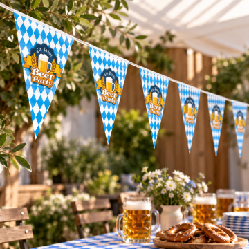 Oktoberfest bunting with 10 flags 20x30 cm - 5 m