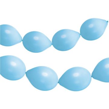 Light blue link balloon garland 8x - 33 cm