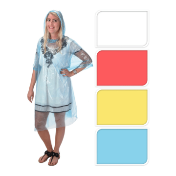 Disposable rain poncho ass. - one size