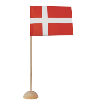 Table flags on wooden base 4x - 15 cm