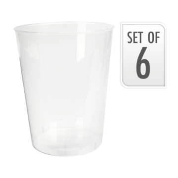 500 ml Drink Glasses 6x Hard Plastic Reusable