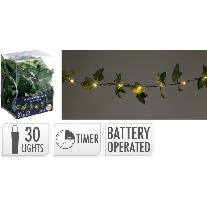 Ivy Garland with 30 LED Lights 290 cm