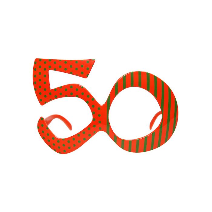 50th birthday glasses orange