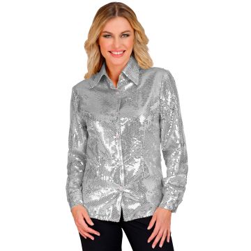 Silver sequin shirt for ladies