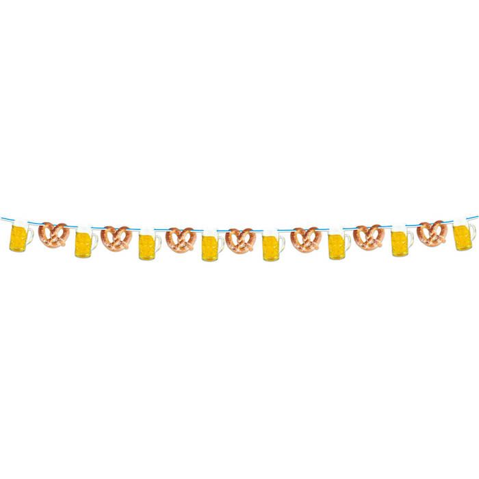Oktoberfest Paper Garland With Pretzels And Beer - 10 meters