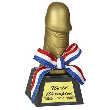 Penis trophy "World Champion" - 12 cm