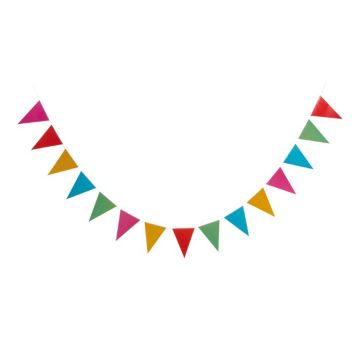 Multicoloured bunting and flag garland 3.6 m