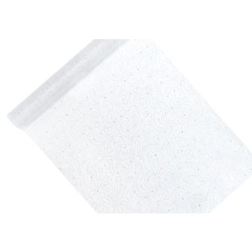 White Organza Table Runner Pearl Pattern - 9 Metres