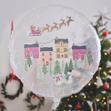 Christmas foil balloon snow globe 55 cm