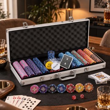 Poker Set 500 Royal Flush Chips 14g. Aluminium Case High Stakes PartyVikings 