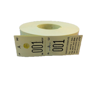 Coat Check Numbers Yellow from 001-500