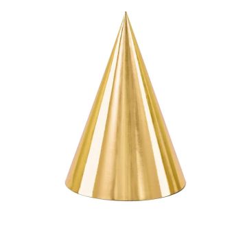 Gold party hats 6x