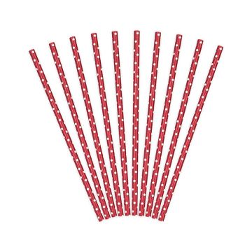 Polka-dotted straws 10x - Paper