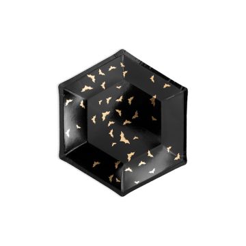 Halloween bat paper plates 6 pcs.