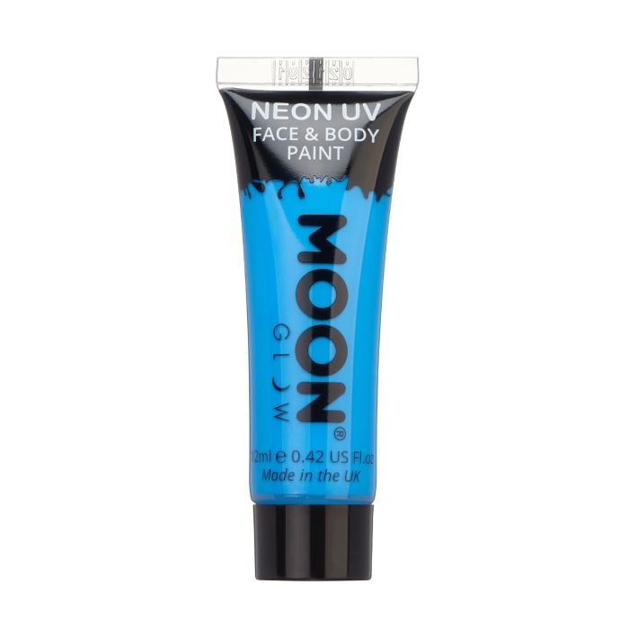 Intense neon UV face and body paint 12 ml Moon Creations blue