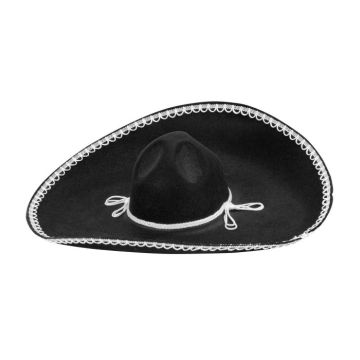 Mexican sombrero hat black - 55 CM