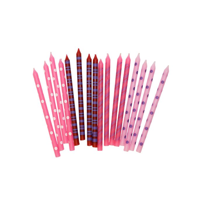 Birthday Candles Pink Shades 16x - 15 cm